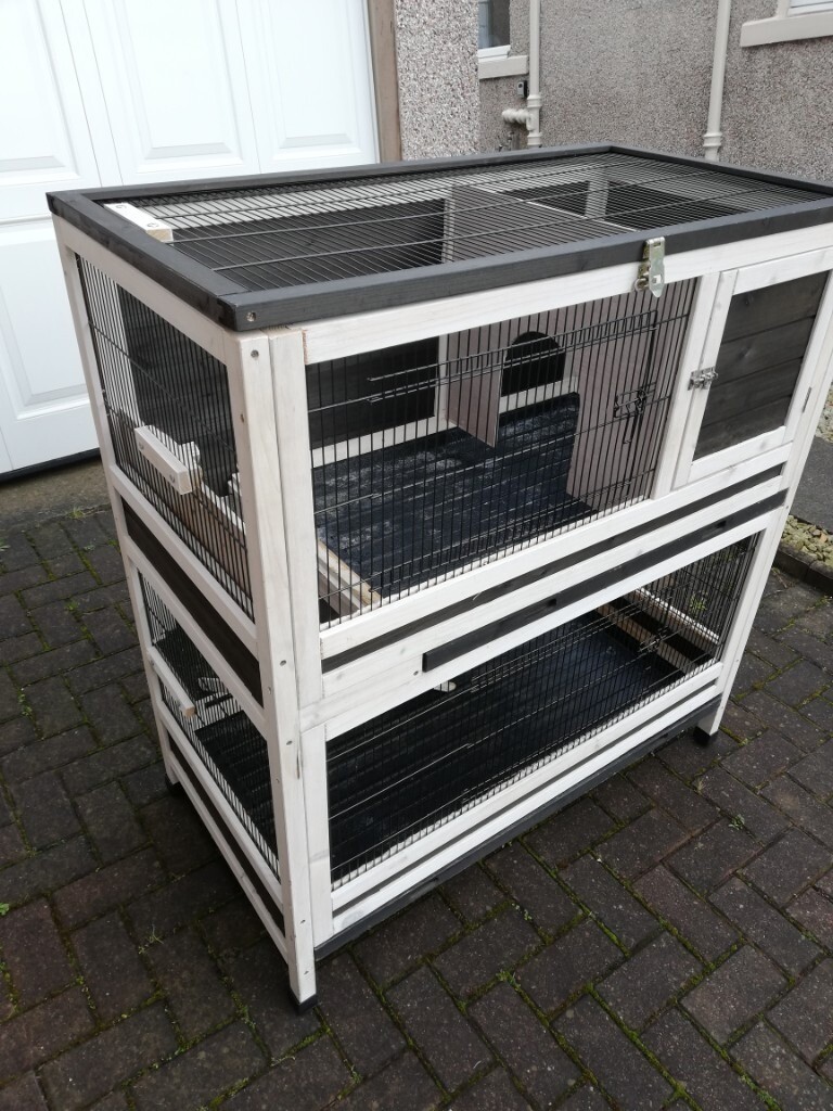 Two Storey Guinea Pig and Rabbit Cage with Hay and Paper Bedding Bales