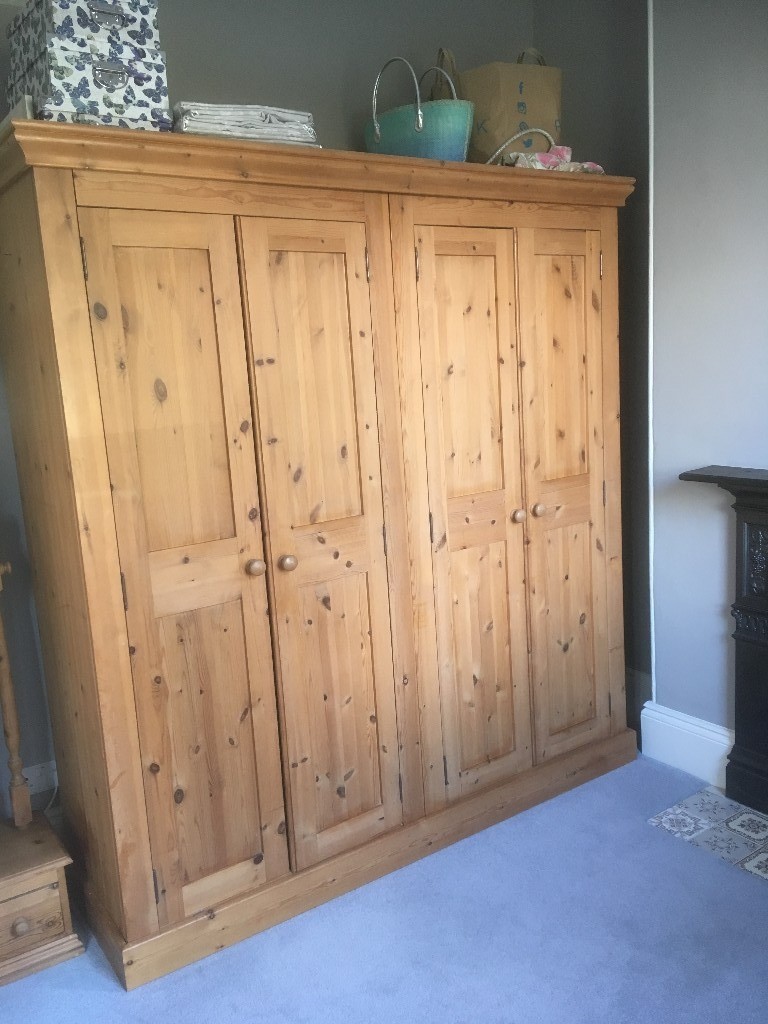Four Door Solid Pine Wardrobe in Excellent Condition in Colchester, Essex Gumtree