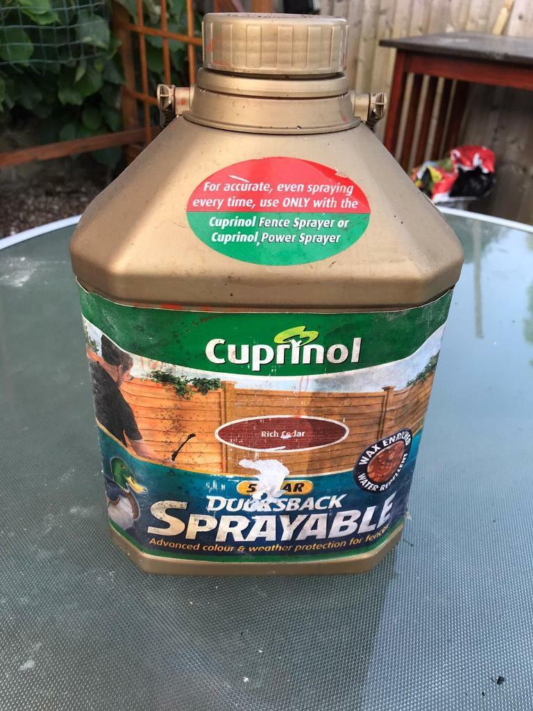 Cuprinol 5l Rich Cedar ducks back Sprayable fence paint in Dewsbury