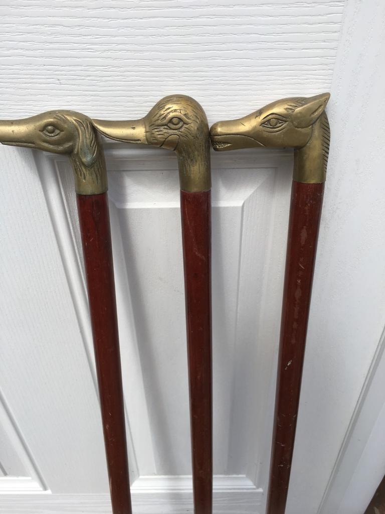 3 vintage brass head walking sticks in Hedon, East Yorkshire Gumtree