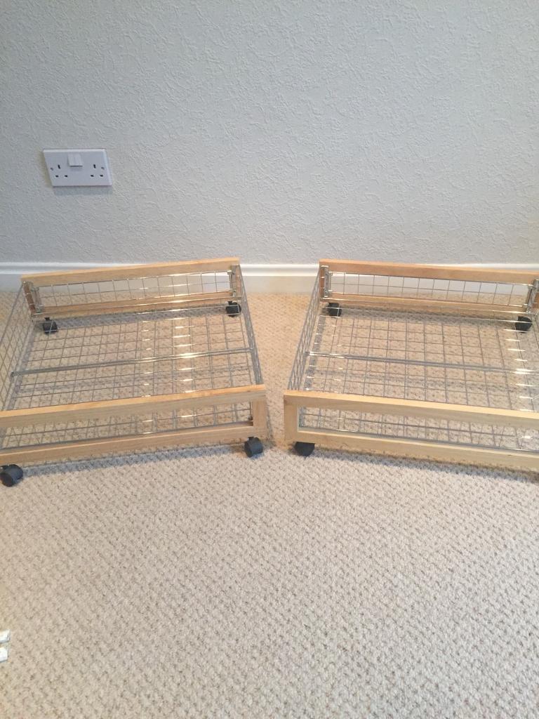 Metal Wood Underbed Storage Drawers In Fairmilehead