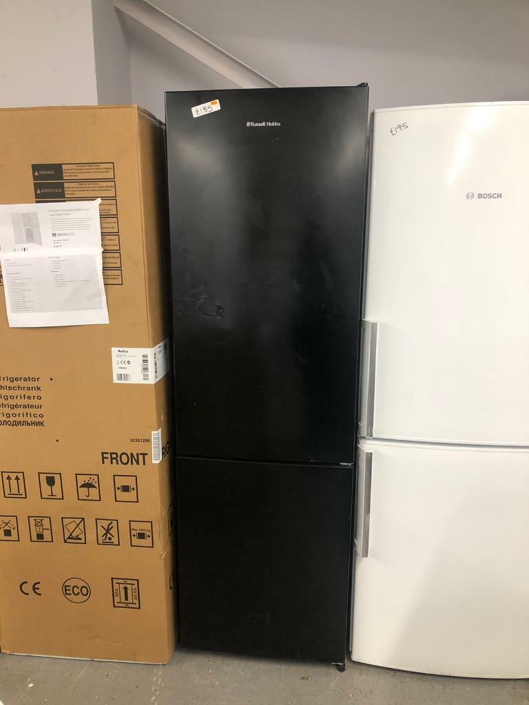 🌎 APPLIANCERUSSELL HOBBS BLACK FRIDGE FREEZER WITH GUARANTEE