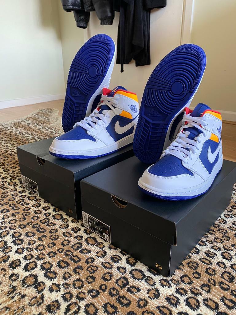 Jordan 1 Mid Royal Blue Laser Orange | in Greenwich, London | Gumtree