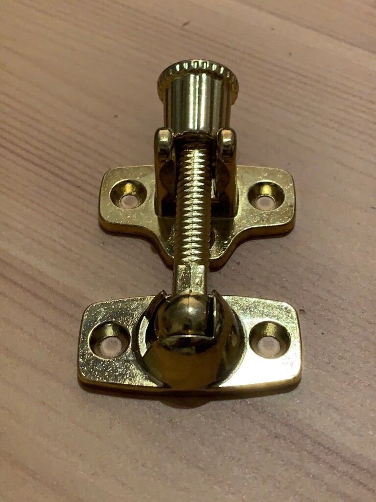 ADJUSTABLE BRASSED SASH WINDOW FASTENER LATCH CATCH LOCK LONG LEVER ARM