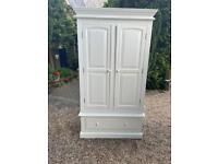 Large solid wood wardrobe with 2 doors and one drawer 