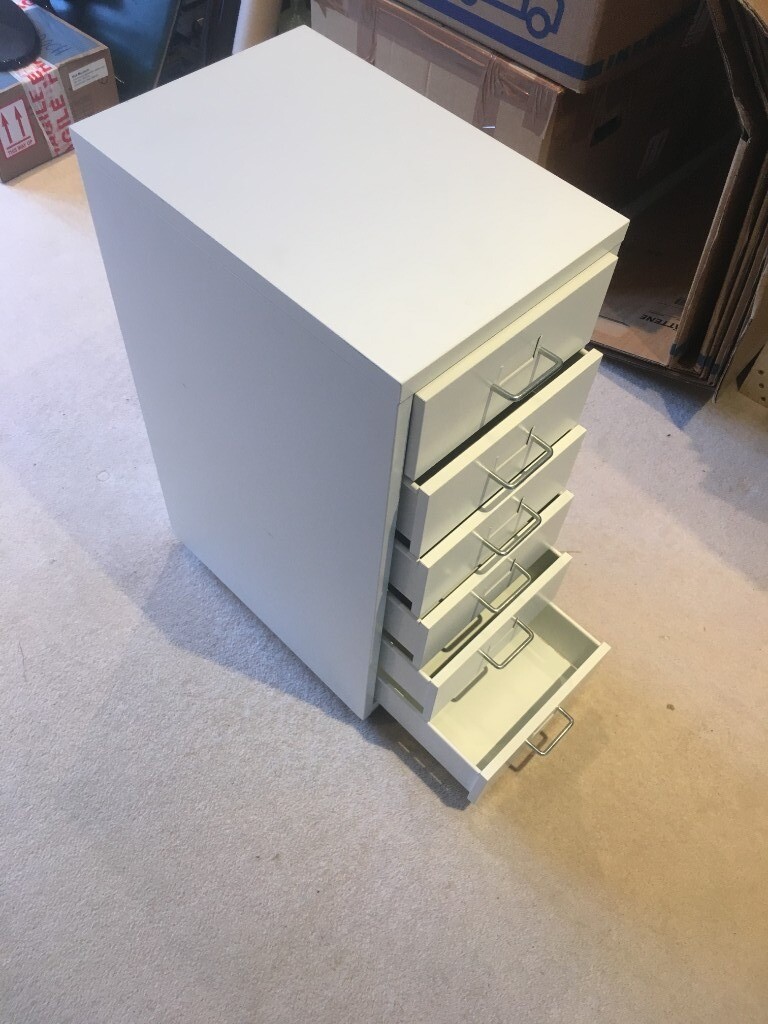Small Metal Cabinet With Drawers Suitable For Office Or Workshop