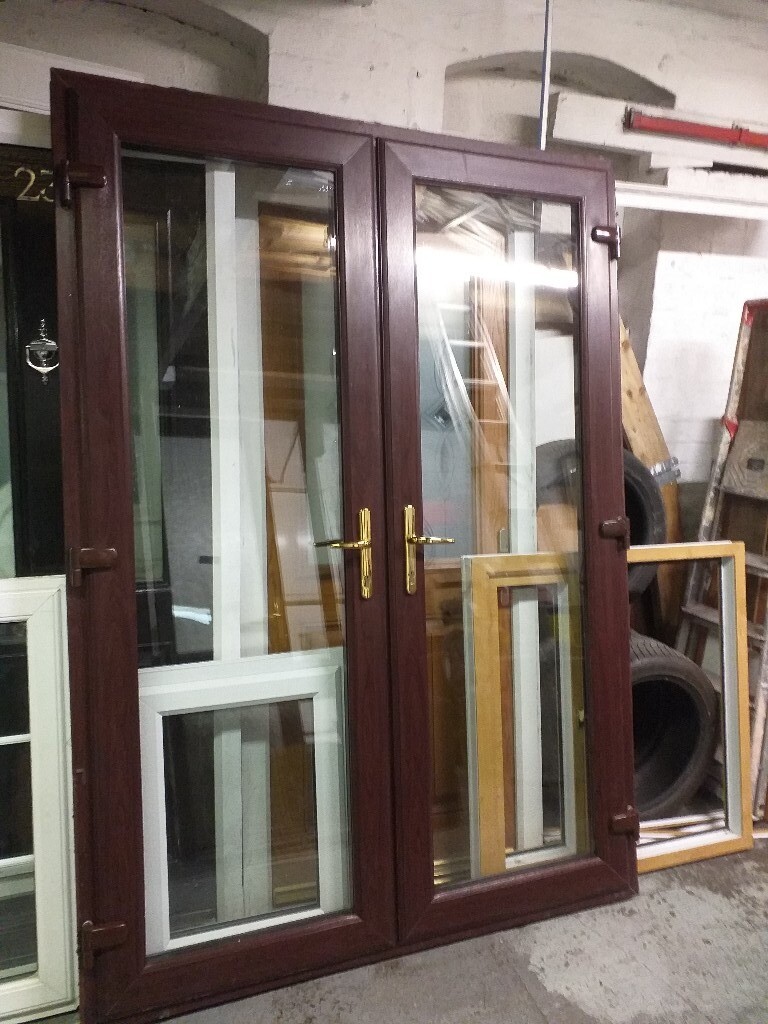 Upvc french doors with frame 60 inches wide x 86 inches