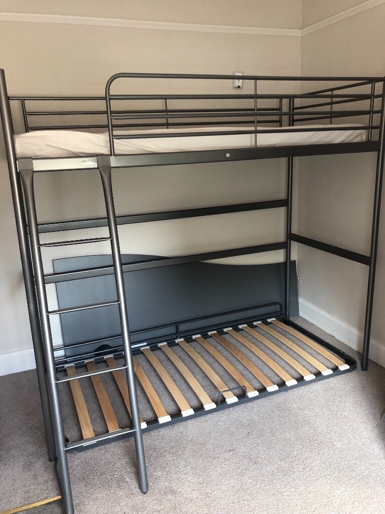 SVARTA IKEA LOFT BED SINGLE BED with desk and bottom bunk in Bowdon