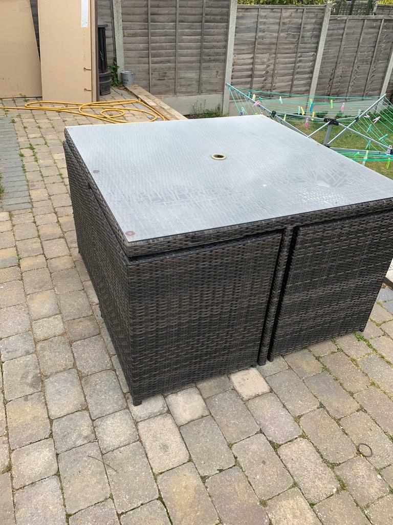 Offers!! Rattan garden furniture cube 9 piece set- brown | in