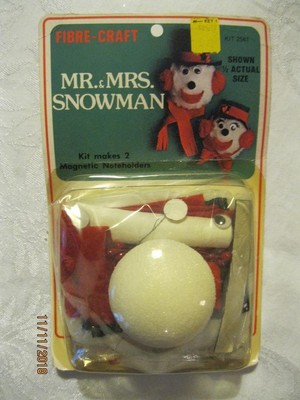 22 Vintage Fibre-Craft Christmas Craft Kits Snowman /Santa /Mouse /Reindeer NIP