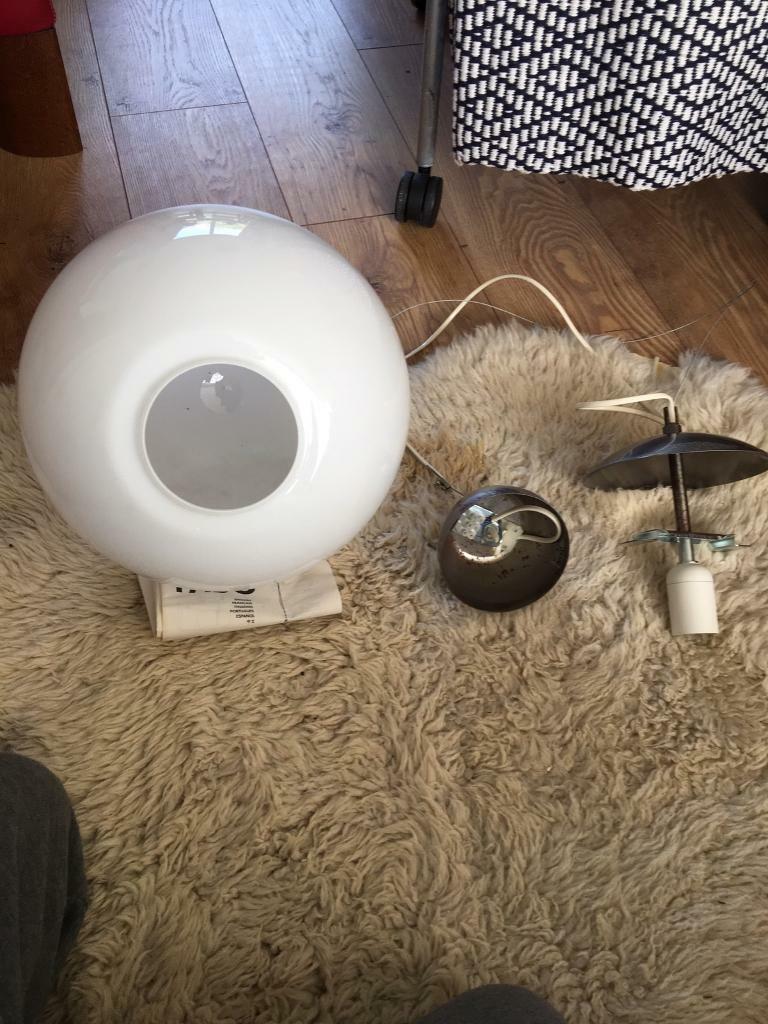 Ikea Fado Pendant Lamp Hanging White Glass Globe In Lewisham