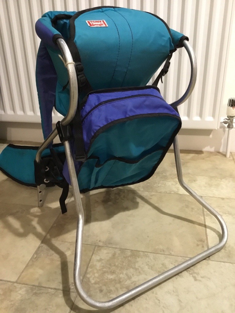 TOMY snugli baby / toddler back carrier with metal frame and bag