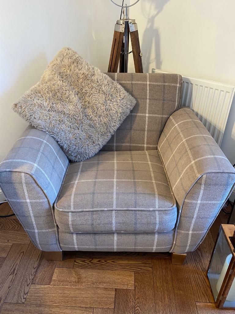 Quality arm chair checked modern in Edinburgh Gumtree