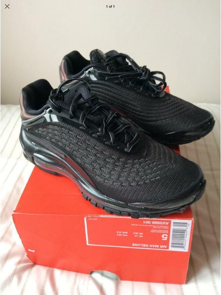 Nike Mens Air Max Deluxe AV2589 001 (4.5) BlackDark Grey Nike Mens Air Max Deluxe AV2589 001 (4.5) BlackDark Grey