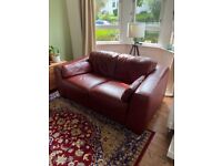 Leather two seater sofa