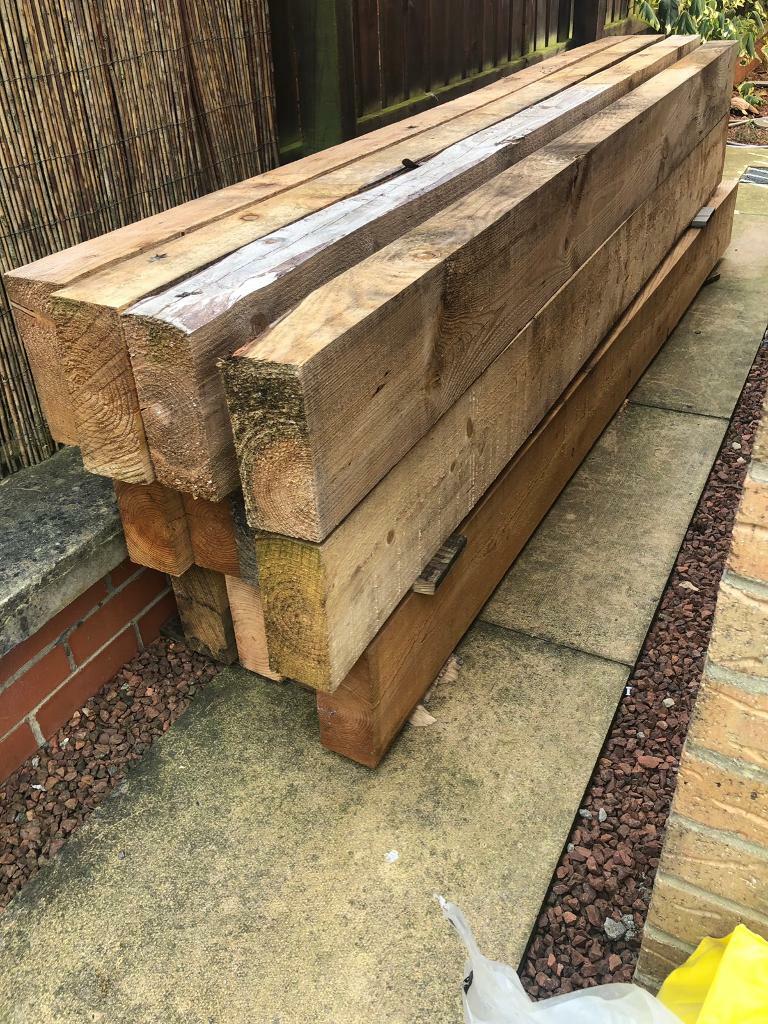 Larch sleeper 8 x 4 x 2.4 garden landscape railway sleeper COLLECTION