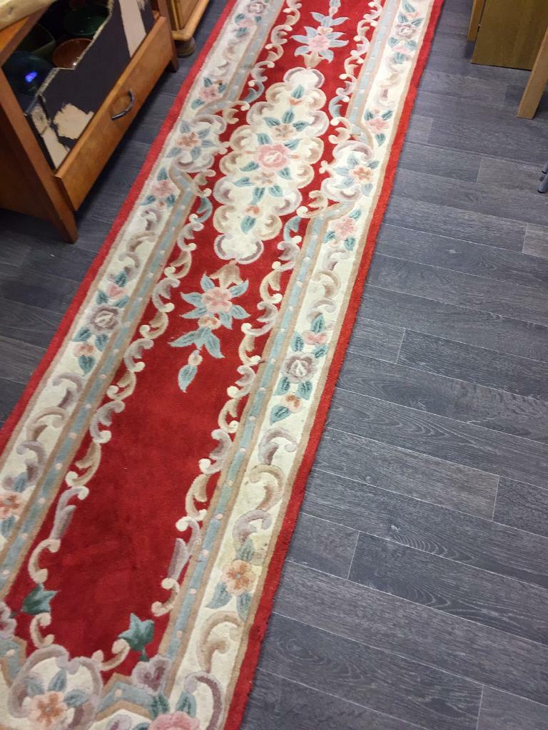 Chinese 100 wool rug, Runner 27” x 120” used but good condition in