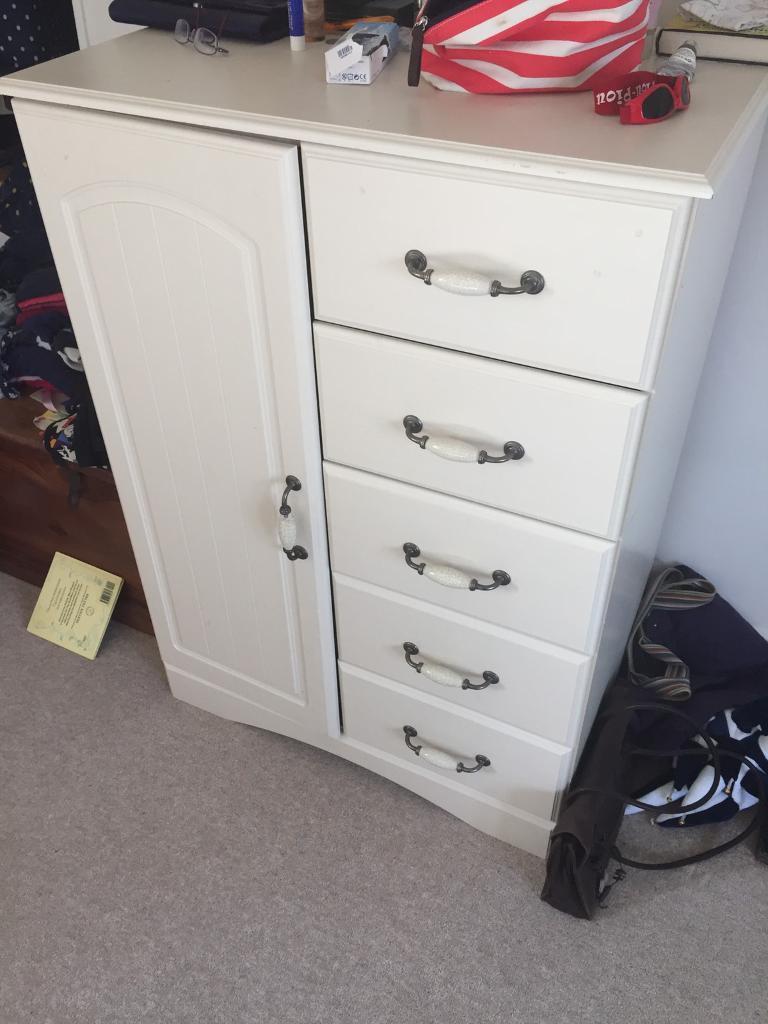 White Tallboy With Hanging Space And Drawers In Bath Somerset