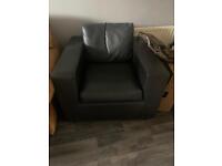 Free pair of pleather armchairs 