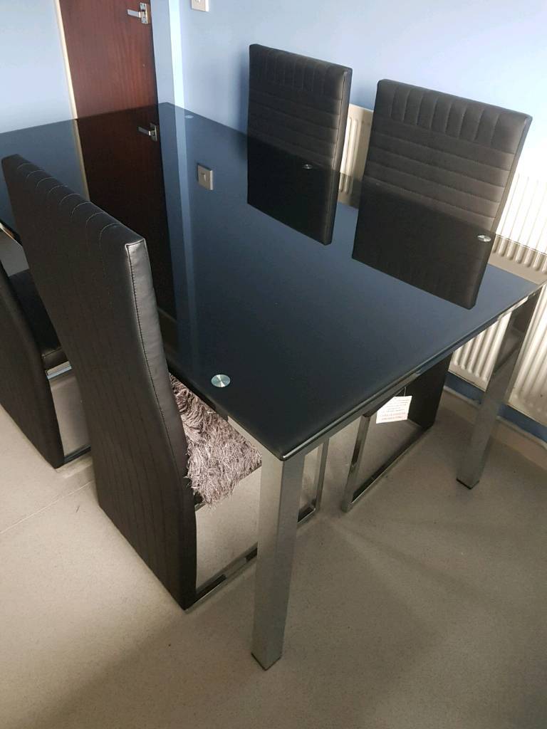 Black Glass Dining Table & 4 chairs in Moira, County Armagh Gumtree