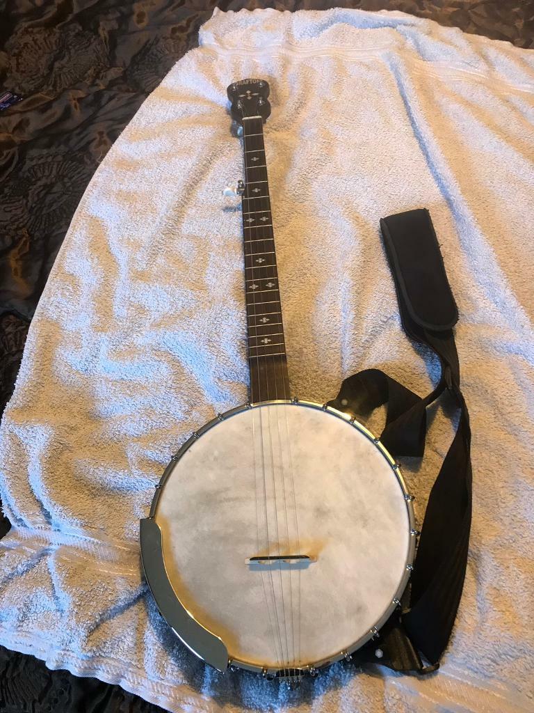 Grafton clipper open back 5 string banjo with cutaway fretboard and