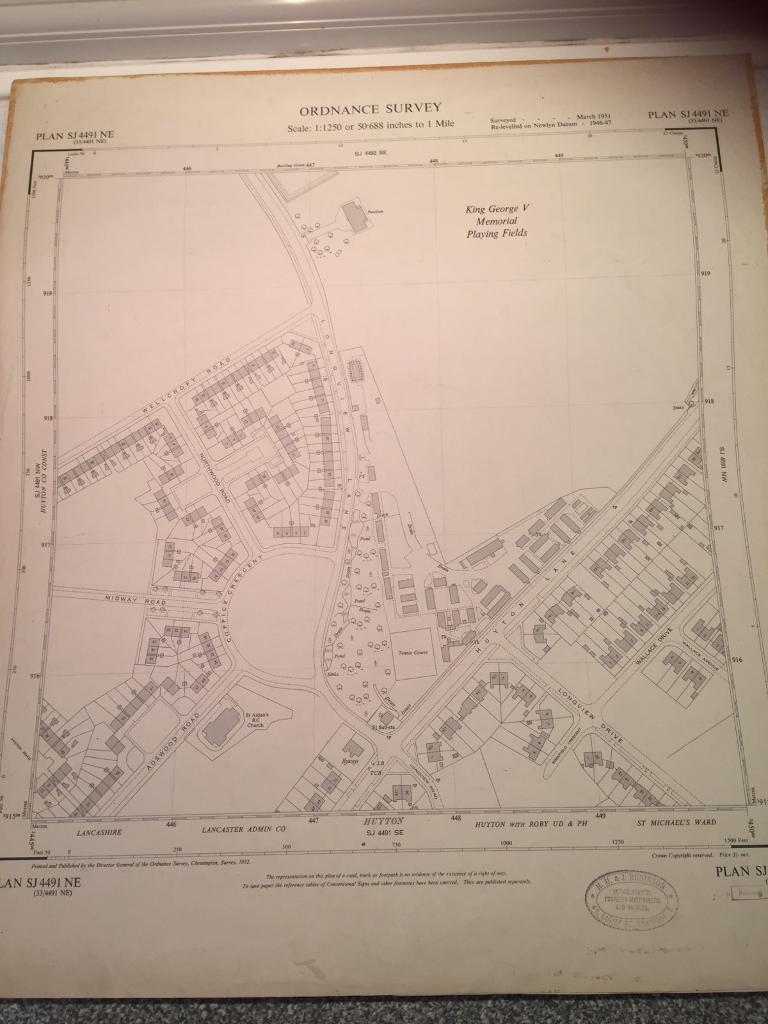 Genuine Ordnance Survey Map Large In Liverpool Merseyside - genuine ordnance survey map large