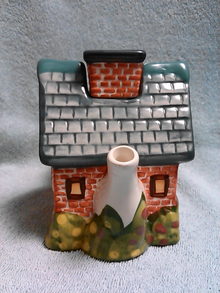 Thomas Kinkade Painter of Light Cottage Tea Pot Brick Removeable Chimney 2005
