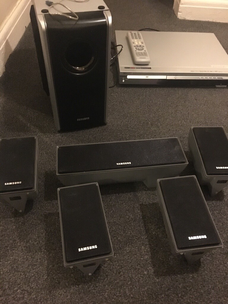 Samsung DVD player with surround sound speaker system home cinema in