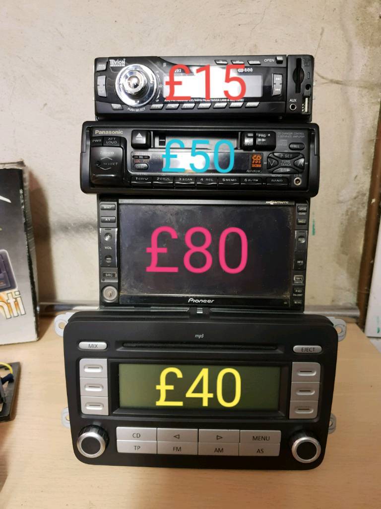 Car stereos! Cd players! Aux! Pioneer! Panasonic! Bluetooth! Single