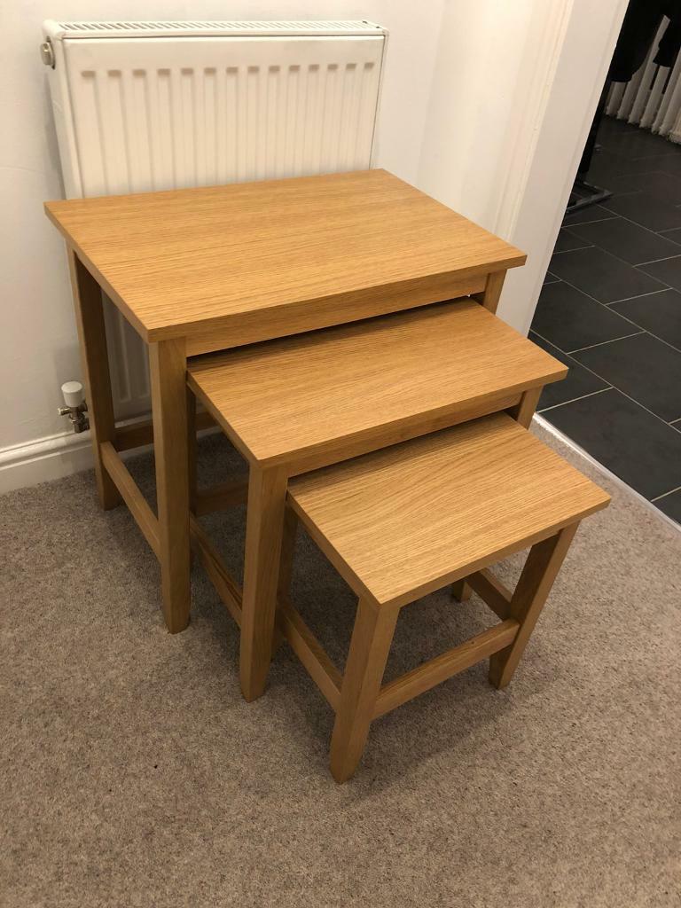 IKEA nest of three wood tables like new in Newcastle, Tyne and Wear