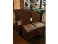 8 Dining room wicker chairs