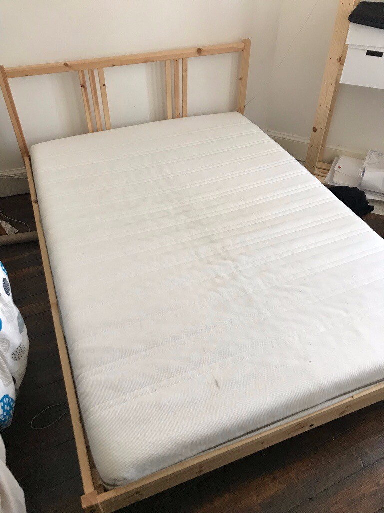 IKEA DOUBLE BED FRAME + DOUBLE FOAM MATTRESS (sold together) in