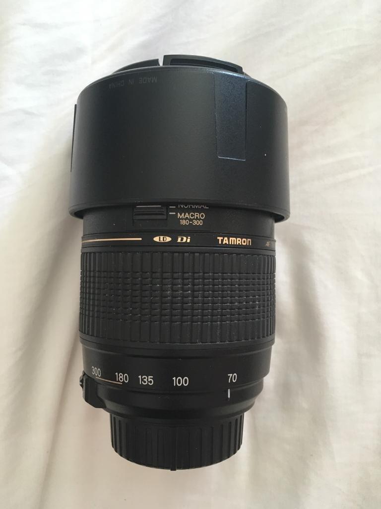 Tamron camera lens 70300 f/45.6. Telephoto and macro lens. (Nikon fit