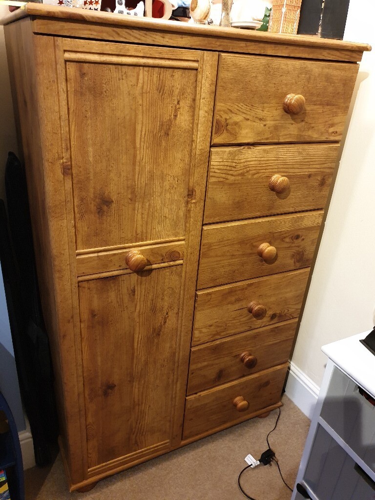 Solid wood wardrobe and matching tallboy in Newport Gumtree