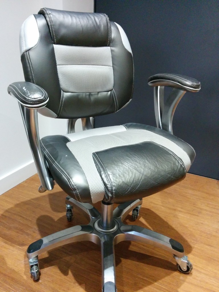 Office Desk Chair Grey PU Leather in Sheffield, South Yorkshire Gumtree