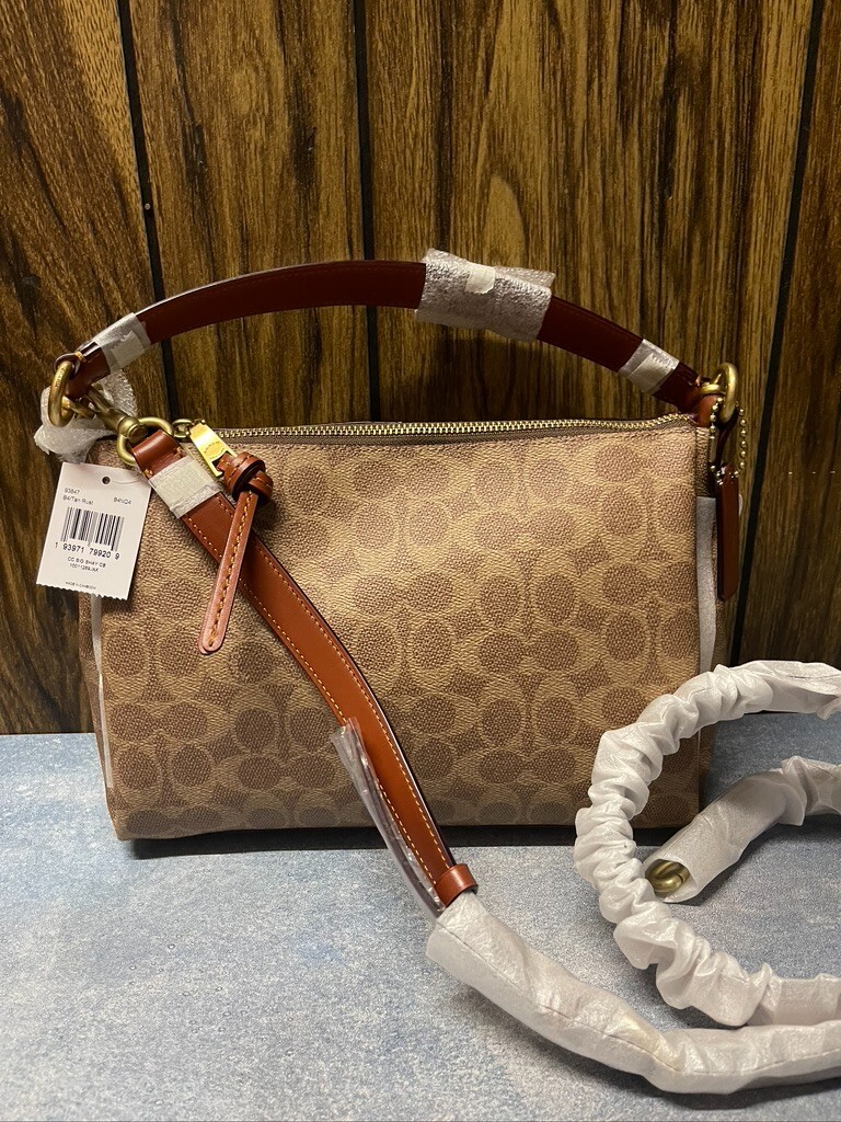 BN Coach 93847 Shay Crossbody Bag Signature Canvas /Leather