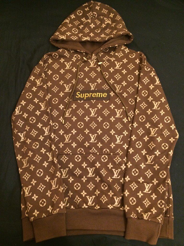 Lv X Supreme Hoodie Brown Price