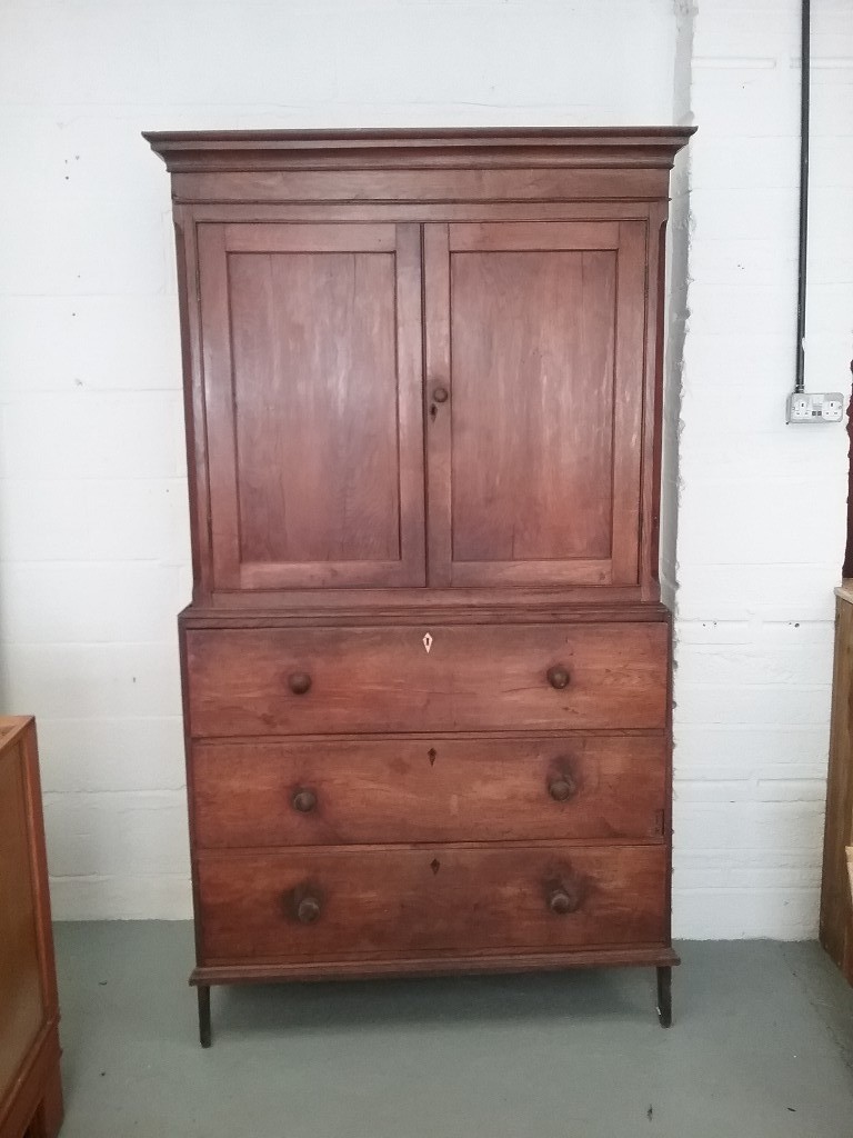 Antique Linen Cupboard Hidden Secrataire In Top Drawer Delivery