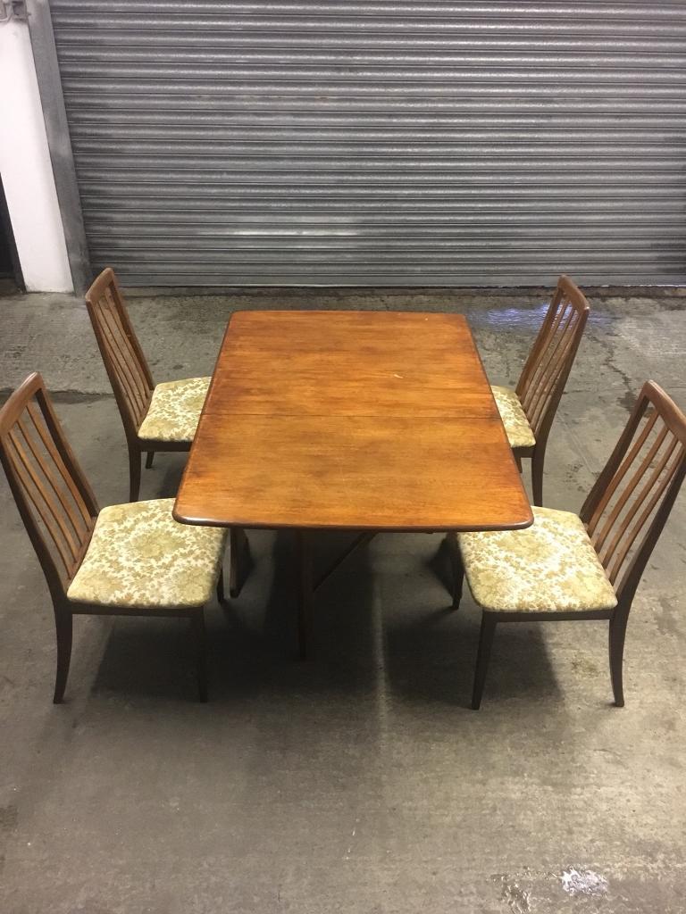 G Plan Drop Leaf Dining Table With 4 matching chairs in Southampton