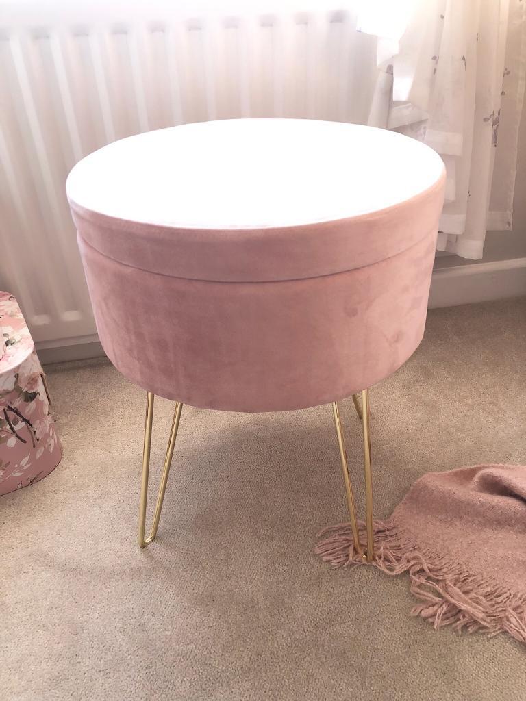 NEXT Opulent Velvet Blush Pink Storage Stool in Castlereagh, Belfast