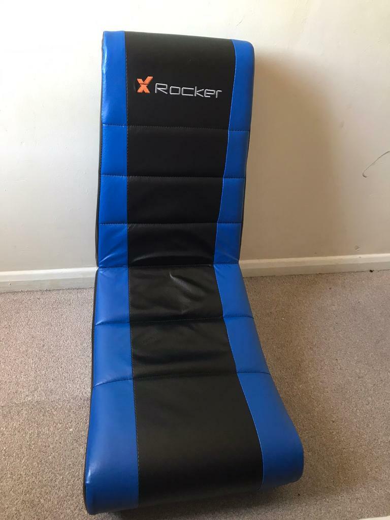 Xrocker black and blue foldable gaming chair in Netley Abbey