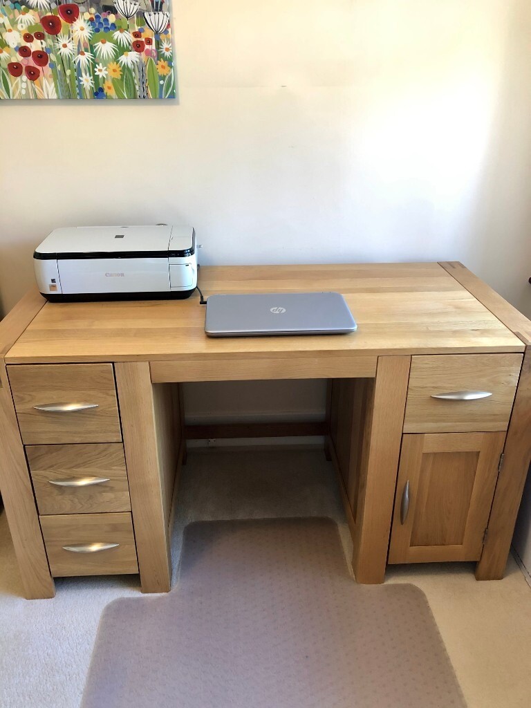 Natural Solid Oak Computer Desk (Alto range from Oak Furniture Land