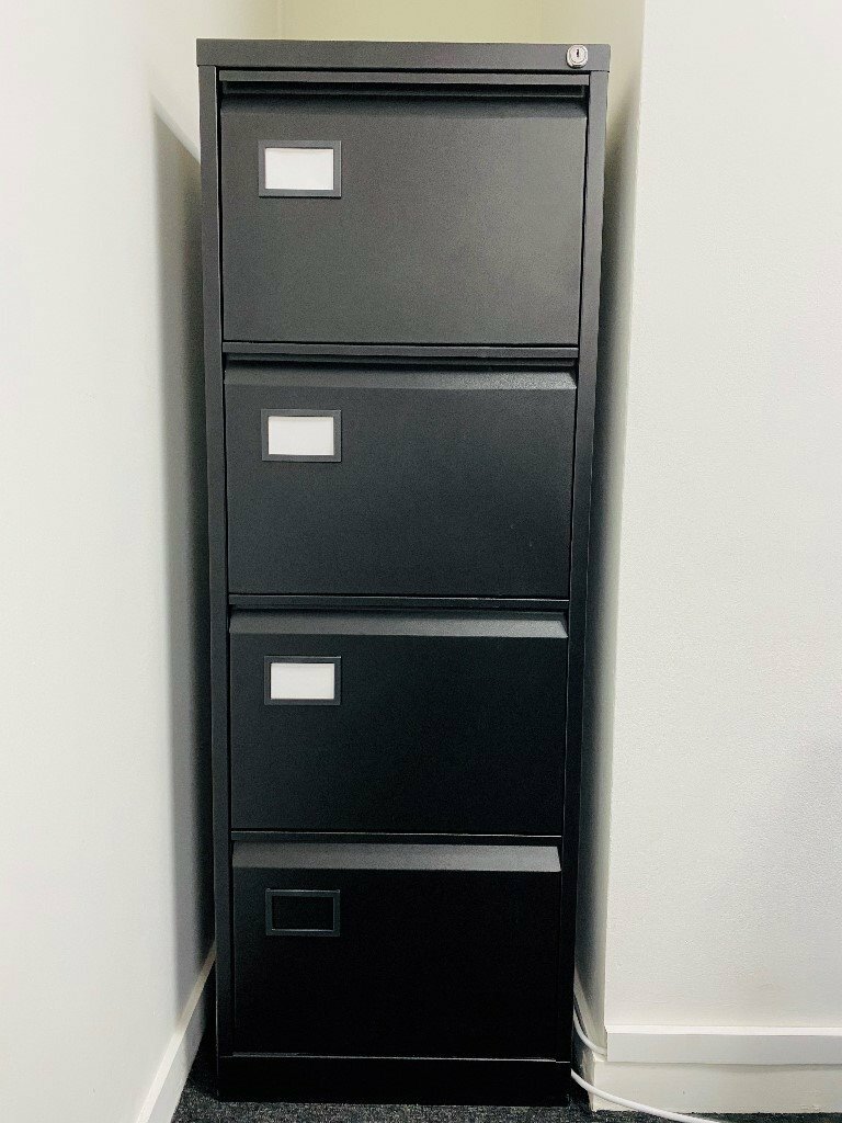 4 Drawer Locking File Cabinet Black In Liverpool Street London Gumtree