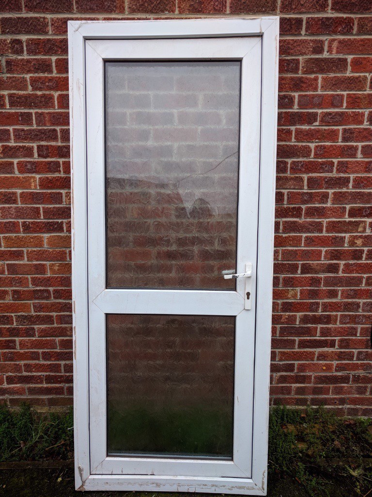 White UPVC Double Glazed Glass Door in Pocklington, North Yorkshire
