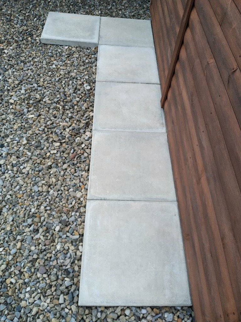 SOLD. 15 Grey heavy duty paving slabs 450mm x 450mm wide x 50mm thick