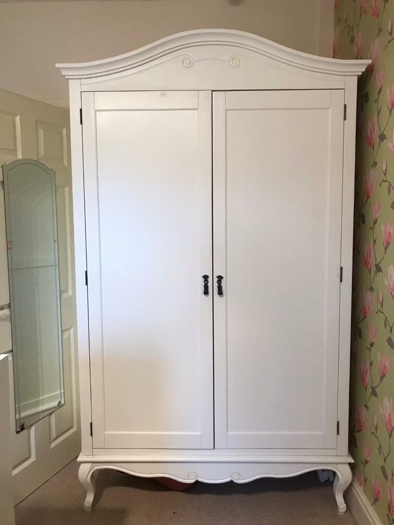 White french ornate wardrobe  armoire shabby  chic  in Chesterfield 