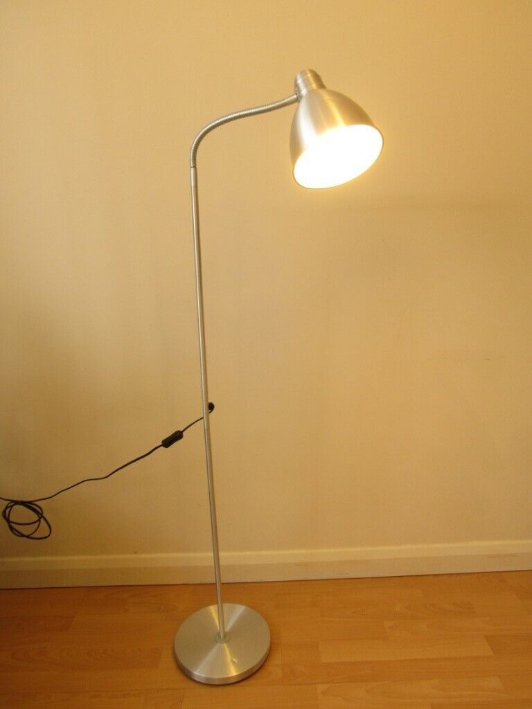  IKEA  LERSTA  Floor Reading Lamp in Aluminium Silver 