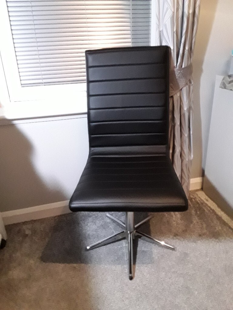 Dwell black and chrome swivel dining chair | in Leith ...