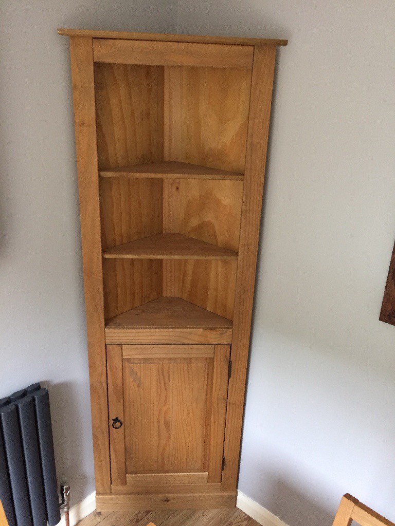 Solid Pine Corner Unit shelved & cupboard storage in Plymouth