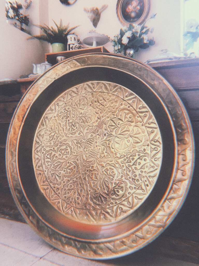 Large Antique Brass Plate FOR SALE in Minchinhampton